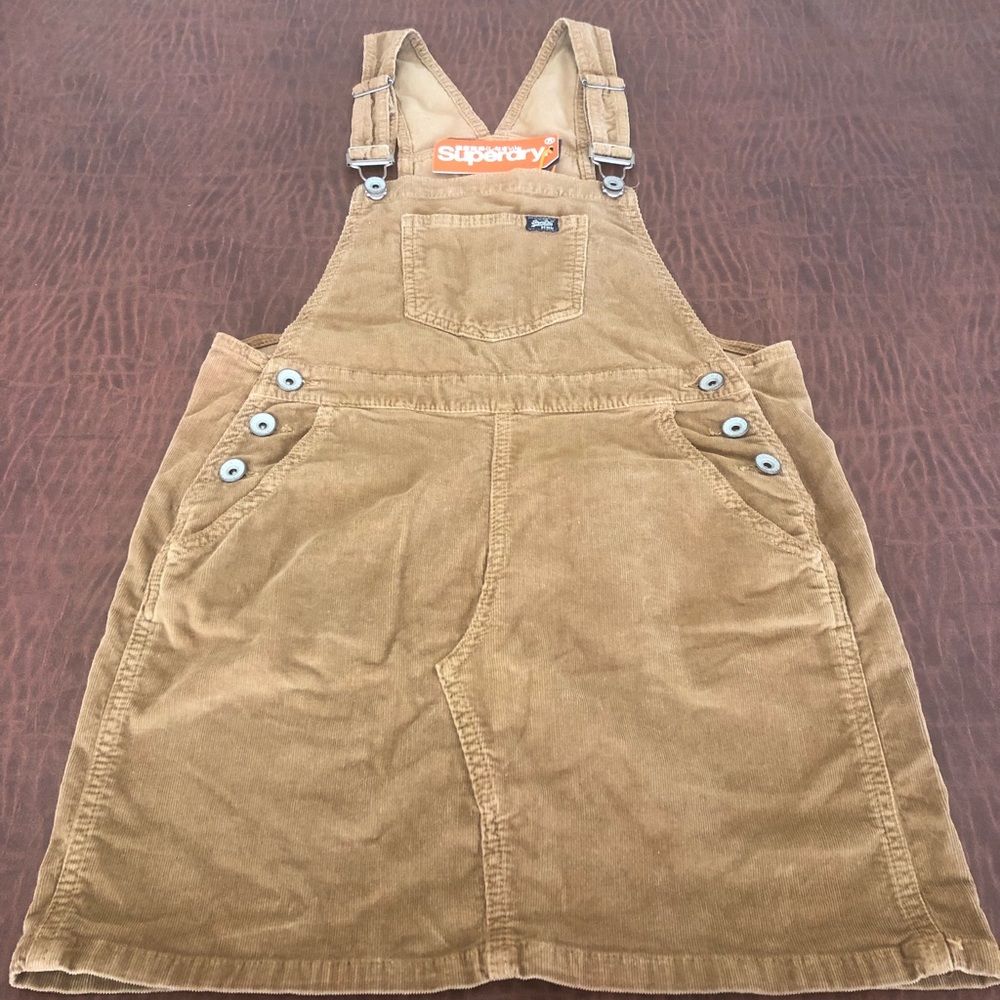Superdry NWT XS brown corduroy dress RARE